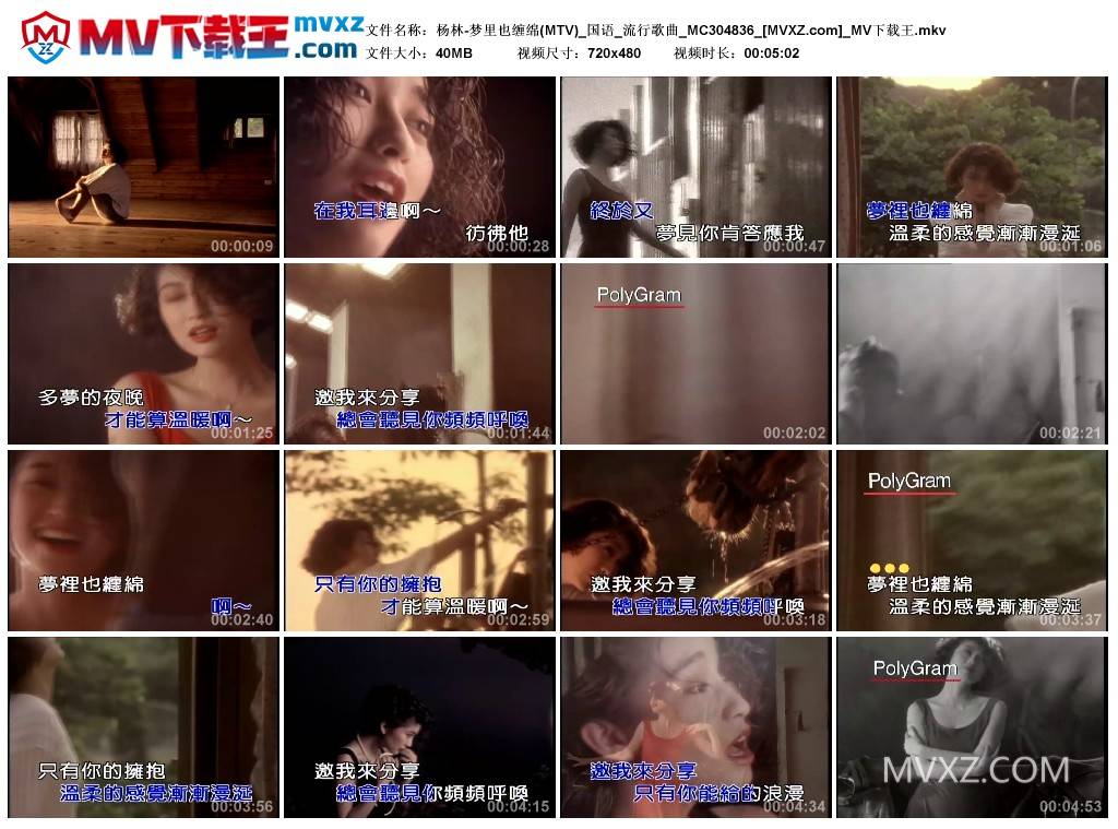 杨林-梦里也缠绵(MTV)_国语_流行歌曲_MC304836